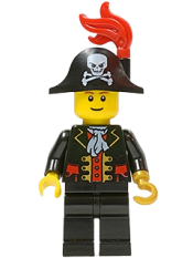 LEGO Captain, Bicorne Hat with Skull and Plume, Reddish Brown Eyebrows minifigure