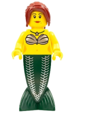 LEGO Mermaid - Dark Red Hair Ponytail Long with Side Bangs minifigure