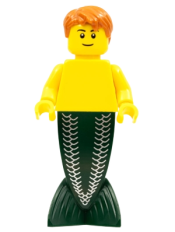 LEGO Merman - Dark Orange Hair, Black Eyebrows minifigure