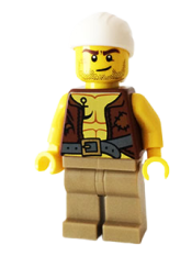 LEGO Old Pirate - Vest and Anchor, Crooked Smile and Scar minifigure
