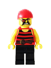 LEGO Pirate 1 - Black and Red Stripes, Black Legs, Eye Patch minifigure
