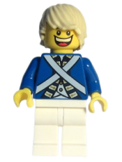 LEGO Bluecoat Soldier 7 - Tousled Hair (Head 4549620) minifigure