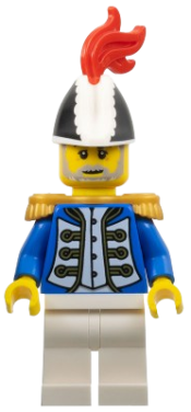 LEGO Imperial Soldier IV - Governor, Male, Black and White Bicorne, Red Plume, Gold Epaulettes minifigure
