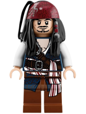 LEGO Captain Jack Sparrow Filigree Vest - White Open Shirt minifigure
