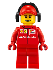 LEGO Scuderia Ferrari Team Crew Member - Male, Thin Grin with Teeth minifigure
