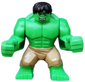 LEGO Hulk with Black Hair and Dark Tan Pants minifigure