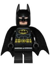LEGO Batman - Black Suit with Yellow Belt and Crest (Type 2 Cowl, Spongy Tear-Drop Neck Cut Cape) minifigure