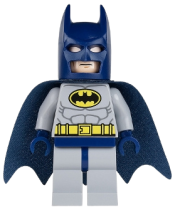 LEGO Batman - Light Bluish Gray Suit with Yellow Belt and Crest, Dark Blue Mask and Cape (Type 1 Cowl) minifigure