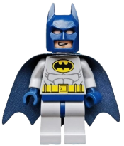 LEGO Batman - Light Bluish Gray Suit with Yellow Belt and Crest, Dark Blue Mask and Cape  (Type 2 Cowl) minifigure
