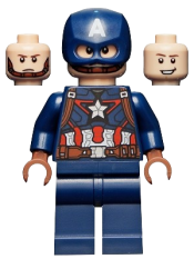 LEGO Captain America - Dark Blue Suit, Reddish Brown Hands, Helmet set