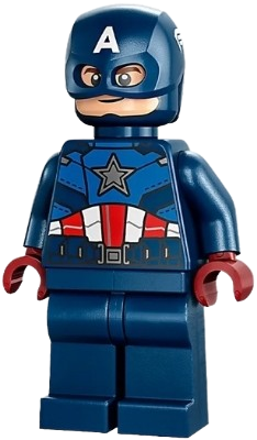 LEGO Captain America - Dark Blue Suit, Dark Red Hands, Helmet minifigure