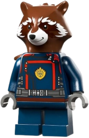 LEGO Rocket Raccoon - Dark Blue Suit, Reddish Brown Head set