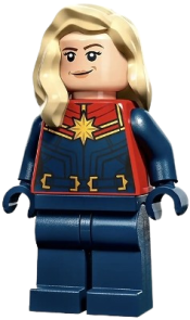 LEGO Captain Marvel (Carol Danvers) - Tan Hair over Shoulder set