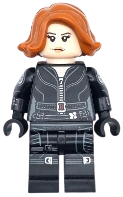 LEGO Black Widow - Black Jumpsuit, Dark Orange Short Hair, Printed Legs, Printed Arms minifigure