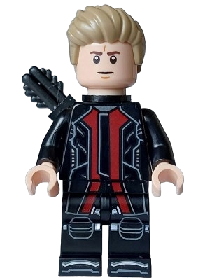 LEGO Hawkeye - Black and Dark Red Suit, Dark Tan Hair, Quiver, Silver Boot Tips minifigure