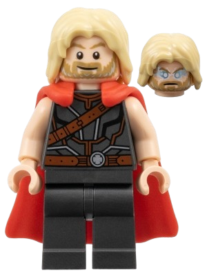 LEGO Thor - Flexible Rubber Cape, Pearl Dark Gray Legs, Tousled Hair minifigure