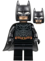 LEGO Batman - Black Suit with Copper Belt, Cowl with White Eyes, Flexible Rubber Cape set