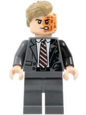 LEGO Two-Face - Dark Bluish Gray Suit, Dark Tan Hair set