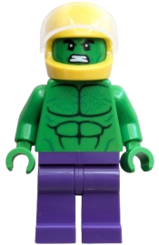 LEGO Hulk - Minifigure, Dark Purple Legs, Helmet set