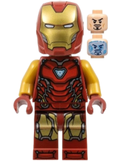 LEGO Iron Man - Mark 85 Armor, Large Helmet Visor, Thick Red Markings on Torso set