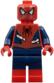 LEGO Spider-Man - Dark Blue Arms and Legs, Red Boots, Silver Webbing, Light Nougat Costume Tears set