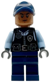 LEGO Security Guard Arkham Asylum - Male, Dark Blue Cap, Black Vest set
