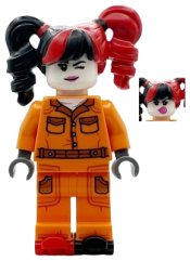 LEGO Harley Quinn - Prison Jumpsuit, Side Pockets, Pigtails, Roller Skates set