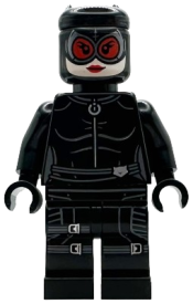 LEGO Catwoman - Black Suit and Mask, Red Lenses, Leg Straps set