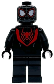 LEGO Spider-Man (Miles Morales) - Dark Bluish Gray Webbing on Head, Black Hands set