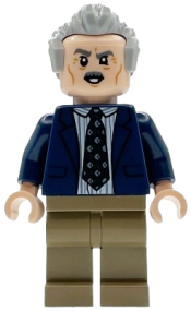 LEGO J. Jonah Jameson - Dark Blue Suit, Light Bluish Gray Hair set