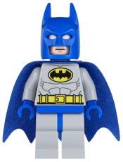 LEGO Batman - Light Bluish Gray Suit with Yellow Belt and Crest, Blue Mask and Cape minifigure