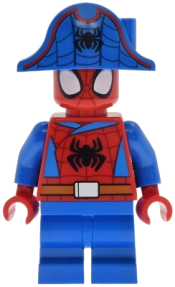 LEGO Spider-Man (Peter 'Spidey' Parker) - Medium Legs, Black Spider Logo, Dark Orange Belt, Pirate Hat set