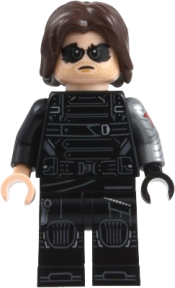 LEGO Winter Soldier - Dark Brown Hair, Black and Light Nougat Hands set