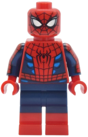 LEGO Spider-Man - Suit with Dark Azure Highlights, Printed Dark Blue Arms, Red Boots set