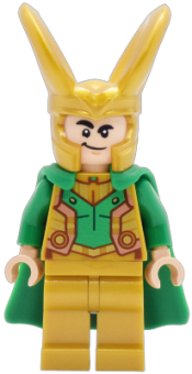 LEGO Loki - Pearl Gold Armor, Flexible Rubber Cape set