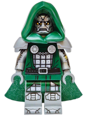 LEGO Dr. Doom - Dark Green Hood and Cape, Flat Silver Printed Arms and Legs set