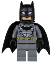 LEGO Batman - Dark Bluish Gray Suit, Gold Belt, Black Hands, Spongy Cape minifigure