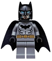 LEGO Batman - Dark Bluish Gray Suit, Gold Belt, Black Hands, Spongy Cape, Scuba Mask Head minifigure