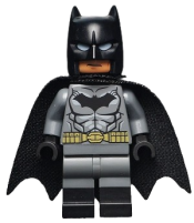 LEGO Batman - Dark Bluish Gray Suit, Gold Belt, Black Hands, Spongy Cape, Black Boots minifigure