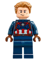 LEGO Captain America - Detailed Suit, Dark Brown Eyebrows minifigure