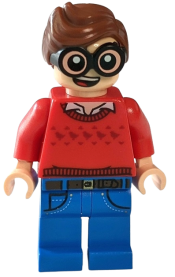 LEGO Dick Grayson, Red Sweater with Dark Red Robins minifigure