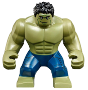 LEGO Hulk with Black Hair and Dark Blue Pants minifigure