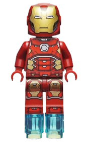 LEGO Iron Man with Silver Hexagon on Chest and 1 x 1 Round Bricks minifigure