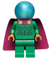 LEGO Mysterio - Light Bluish Gray Head, Satin Trans-Light Blue Helmet, Single Hole Cape minifigure