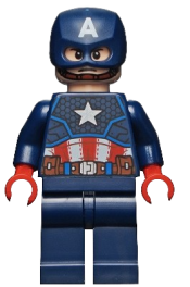 LEGO Captain America - Dark Blue Suit, Red Hands, Helmet minifigure