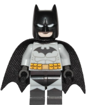 LEGO Batman - Light Bluish Gray Suit with Yellow Belt, Black Crest, Mask and Cape (Type 3 Cowl) minifigure