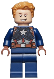 LEGO Captain America - Detailed Suit, Open Mouth, Reddish Brown Hands minifigure