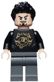 LEGO Tony Stark - Black Top with Gold Pattern minifigure
