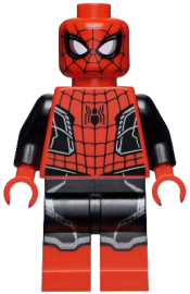 LEGO Spider-Man - Black and Red Suit, Small Black Spider, Silver Trim (Upgraded Suit) minifigure