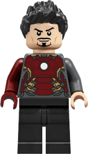 LEGO Tony Stark - Dark Bluish Gray Iron Man Suit with Dark Red Right Arm minifigure